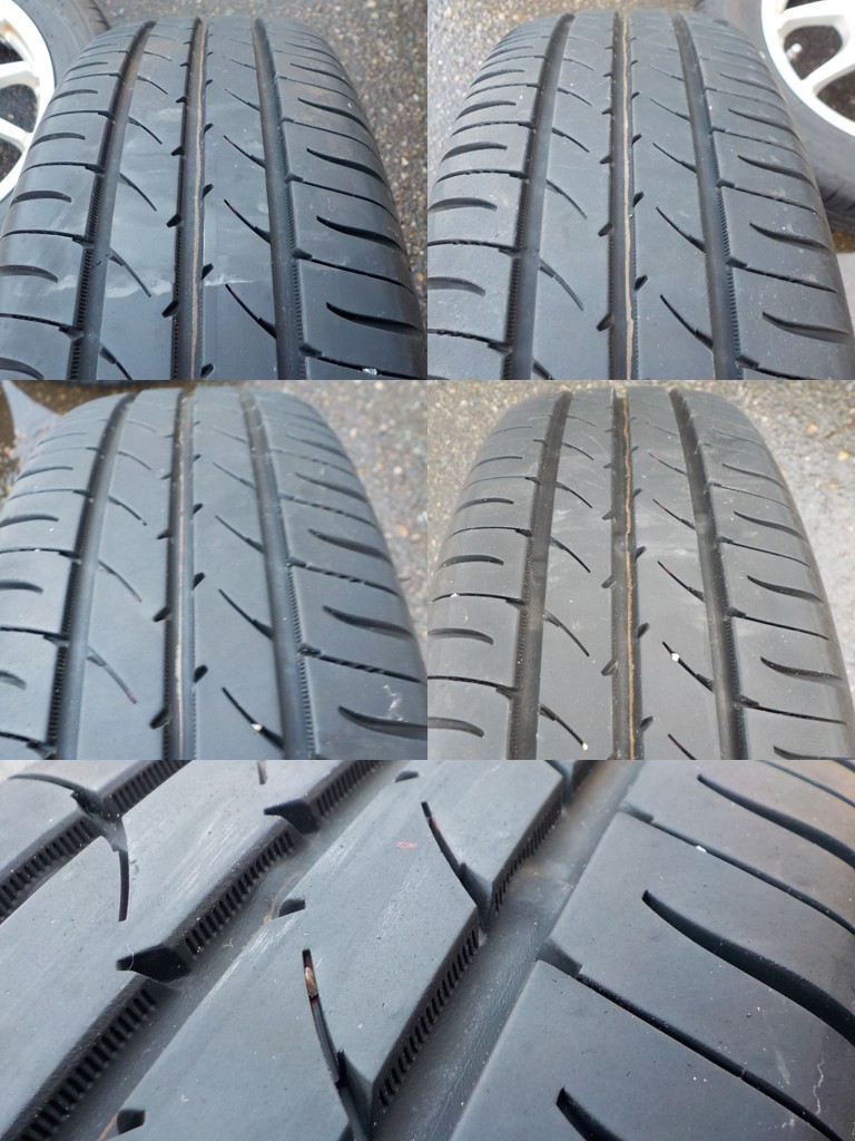 バリ山155/65R13軽自動車アルミラパンMRワゴンRアルトプレオライフ他4