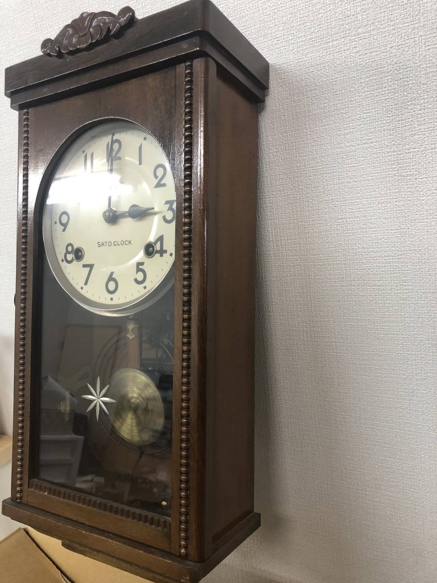 ☆【売り切り！】SATO CLOCK TRADE MARK 壁掛け時計ぜんまい