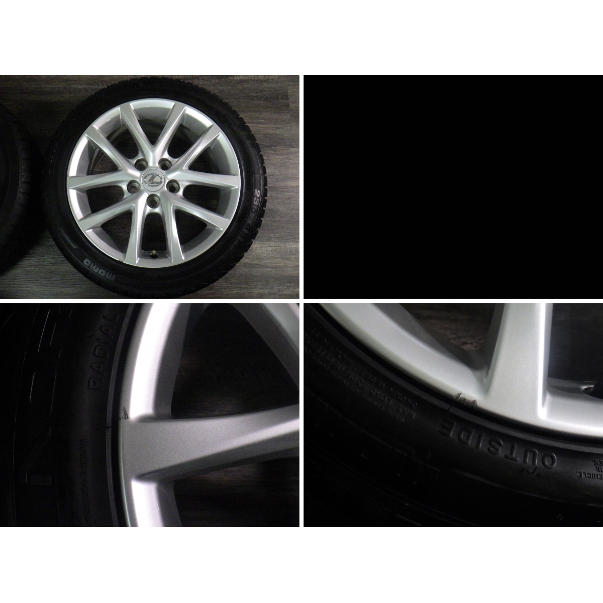 バリ山 レクサス純正 17インチ 17x8J+45 114.3-5H モモ NORTH POLE 225 