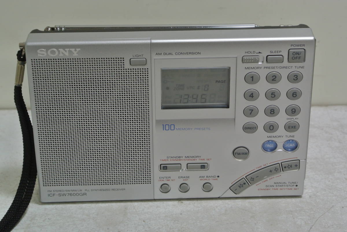 ○ 【動作品】 SONY/ソニー ICF-SW7600GR FM STEREO/SW/MW/LW　PLL SYNTHESIZED RECEIVER/シンセサイザー レシーバー ラジオ