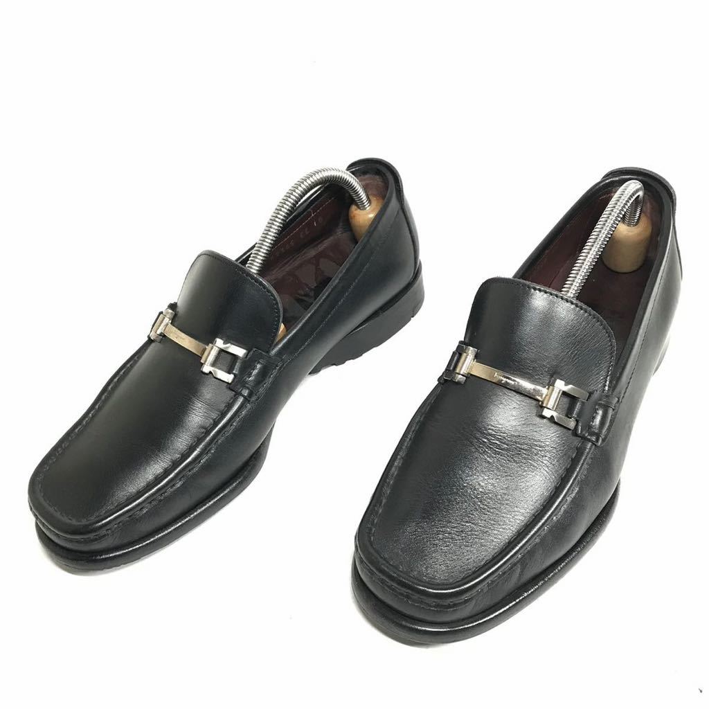 フェラガモ】本物 Ferragamo 靴 26cm 黒 ガンチーニ ビットローファー