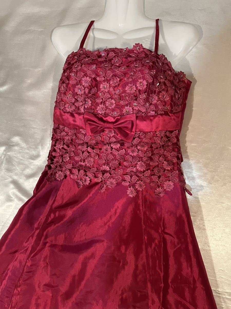 美品◆発表会演奏会司会パーティ舞台/撮影◆ピンクパープル/フロッキー◆ロングドレス◆