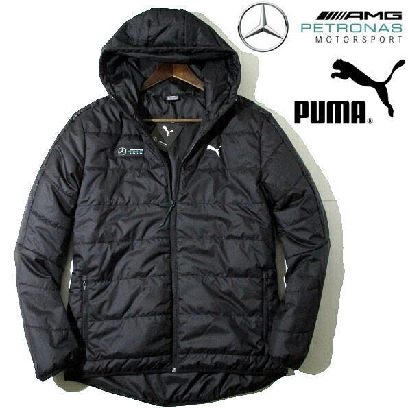 新品未使用 PUMA プーマ メルセデス Mercedes AMG Petronas ダウンジャケット フーデッド 中綿 ブルゾン サイズUS-S ハミルトン 送料無料