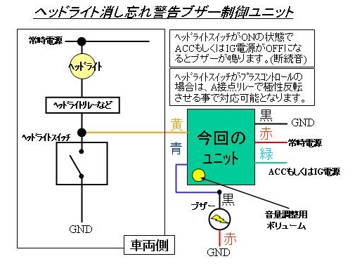 ★★★ヘッドライト消し忘れ警告ブザーユニット★★★
