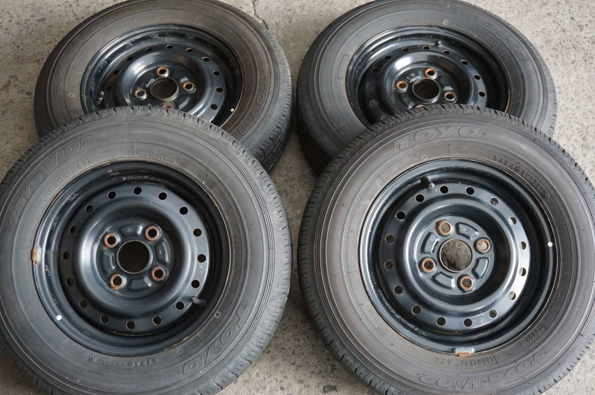 深溝 TOYO V-02 145R12 6PR LT ダイハツ純正スチール ハイゼット 