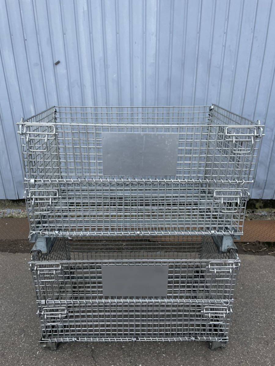 中古 メッシュパレット 半開タイプ 2個セット W800×D530×H540 メッシュ  