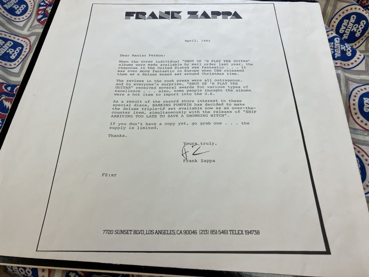 せんよう Frank Zappa☆中古LP/US盤「フランク・ザッパ～Ship Arriving Too Late