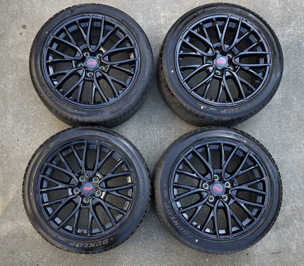 送料込】 バリ山 スバル WRX STI 純正 18インチ ホイール タイヤ set 