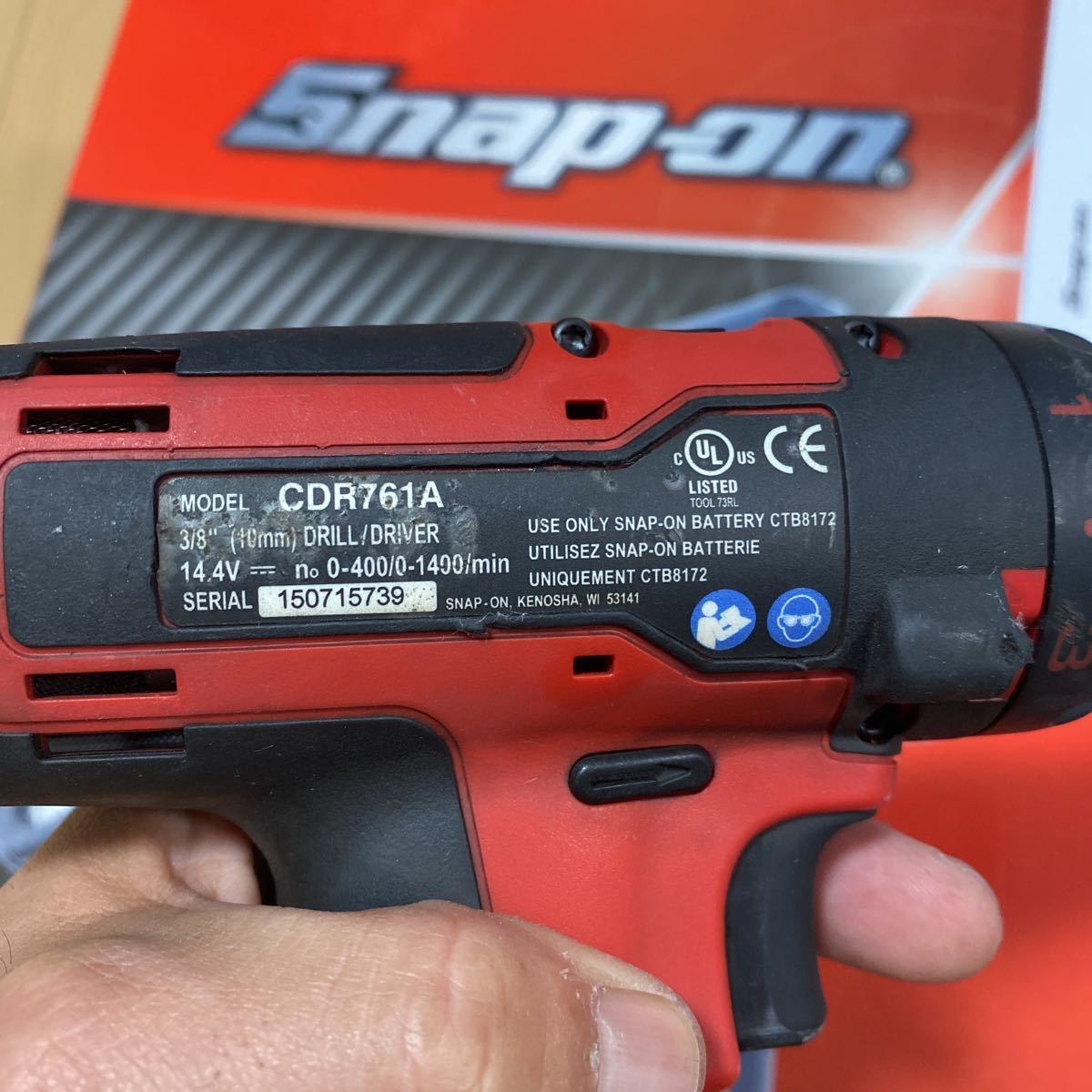 スナップオン 電動ドリル CDR761A 14.4V!充電器、バック付き!赤 スナップオン 電動ドリル CDR761A 14.4V!充電器、バック付き!赤