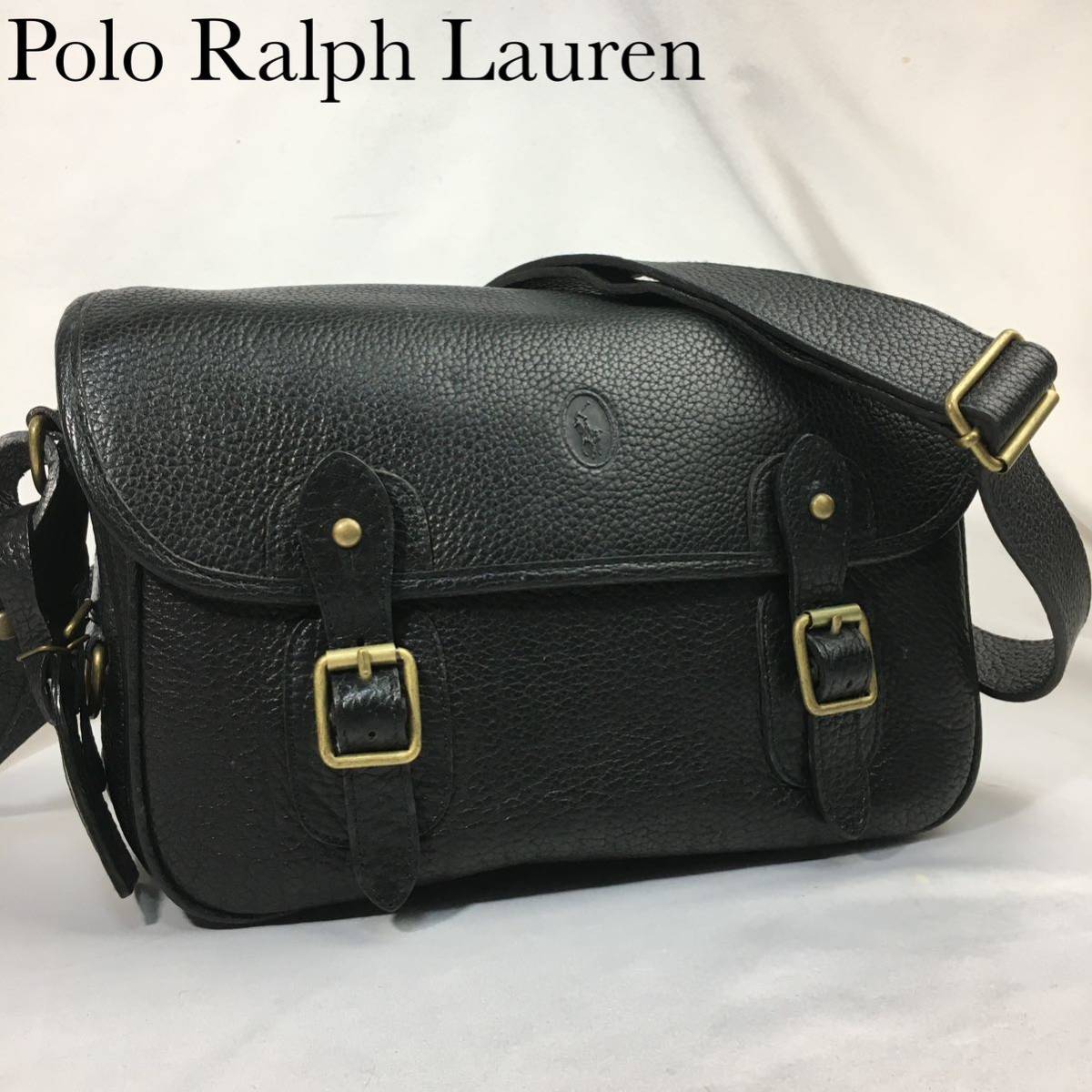 極美品 ポロ ラルフローレン ダブルフラップ ショルダー バッグ 