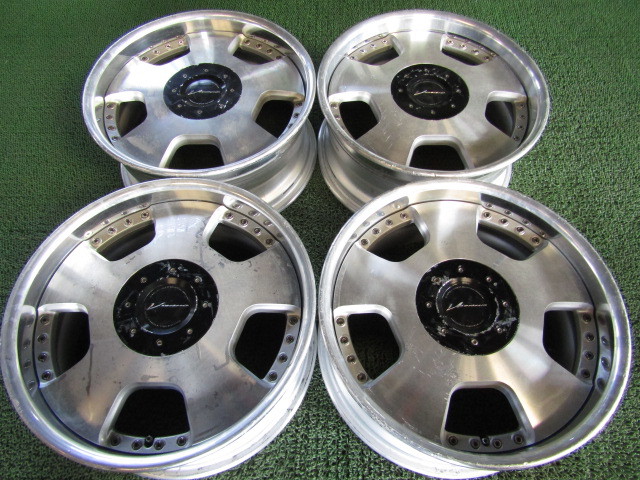 E3095 SSR ビエナ DISH 18インチ 8J+37 114.3-4H/5H 4本セット ジャンク 修正ベース アルファード マークXジオ MPVなど