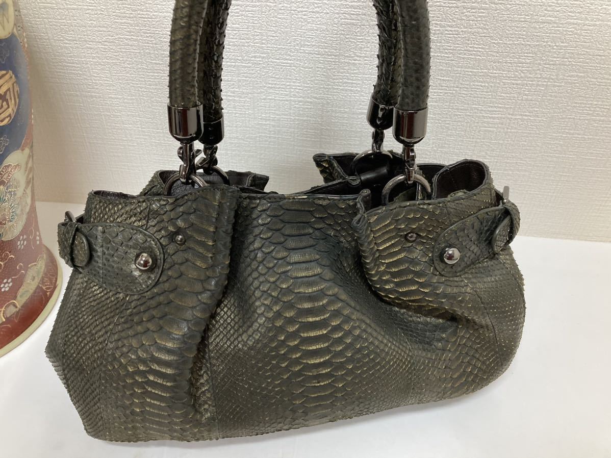 パイソン トートバッグ 蛇革 レディース 本革 ハンドバッグ ヘビ革 