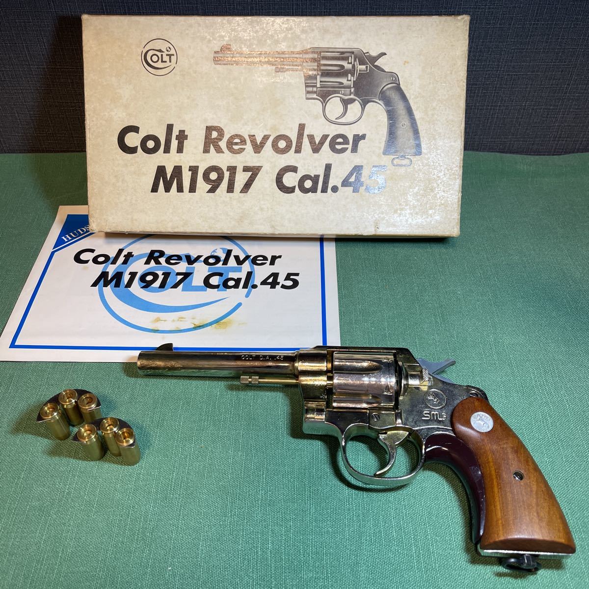 絶版 ハドソン コルト・M1917・COLT D.A.45・木製グリップ付 金属 