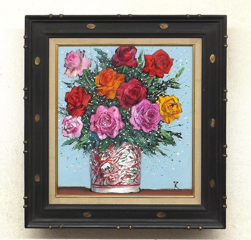 中川力 絵 ばら 額縁付き 中川力 絵 ばら 額縁付き GINZA絵画館