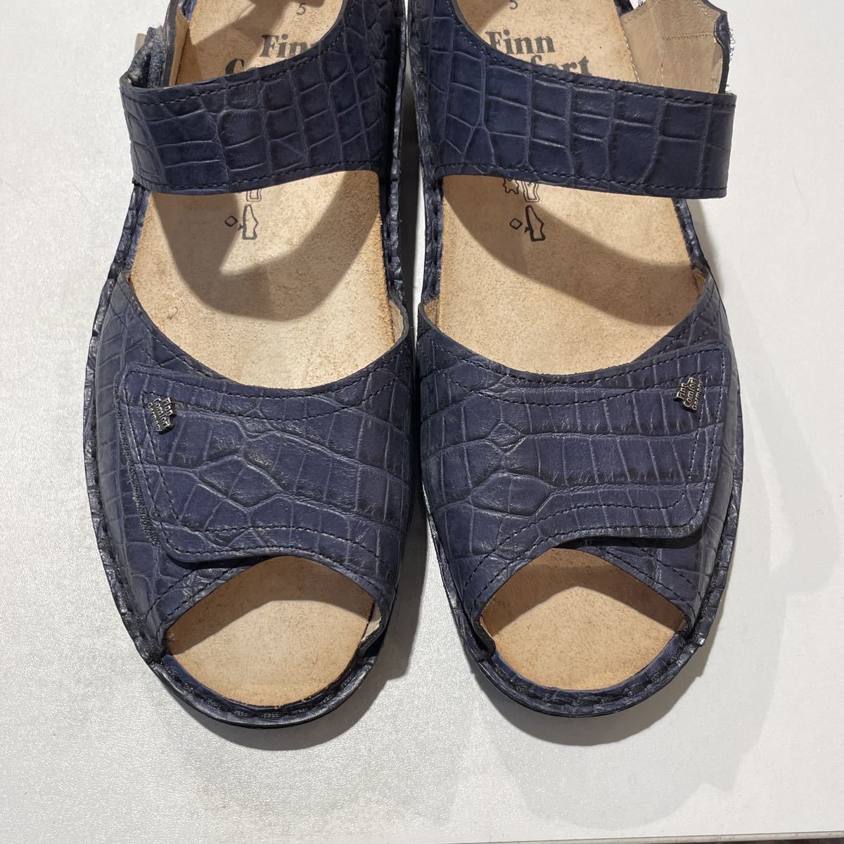 フィンコンフォート サンダル 紺色 Finn Comfort 美品 楽天市場