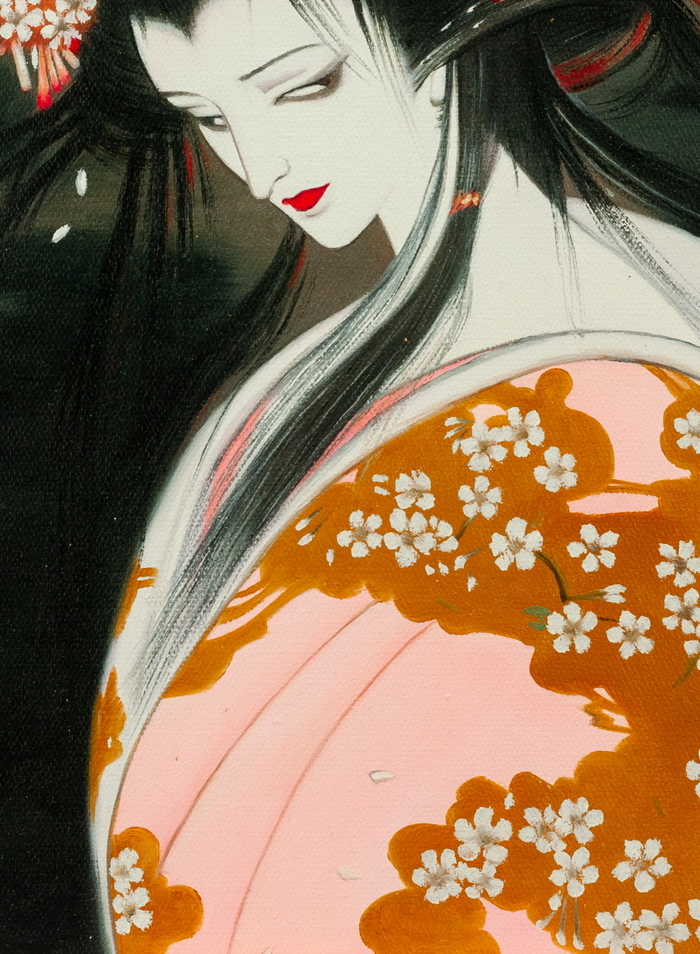 F10号 天野喜孝 ライトニング すばや 油彩手描き表裏サイン肉筆保証品  