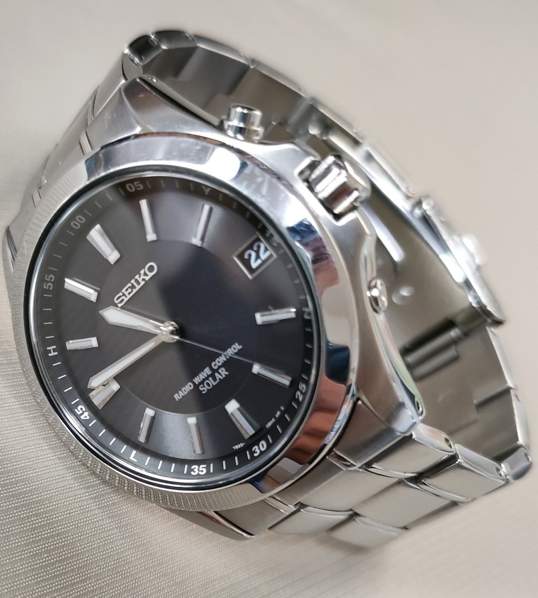 稼働品 SEIKO スピリット 定価41，800円 電波ソーラー腕時計 SBTM017 メンズ腕時計