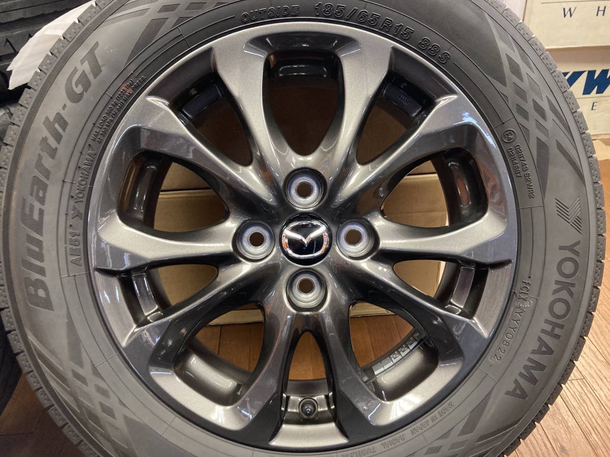 ◇新車外し◇MAZDA マツダ2純正 15インチ◇5.5J+40 4H100◇ブルー 