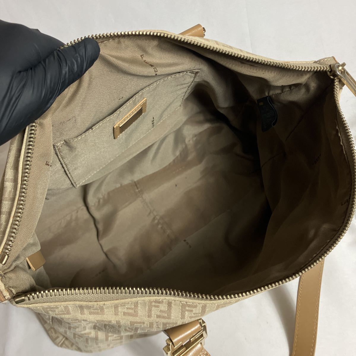 E3] 1円 美品 FENDI フェンディ ズッキーノ ズッカ ハンドバッグ 