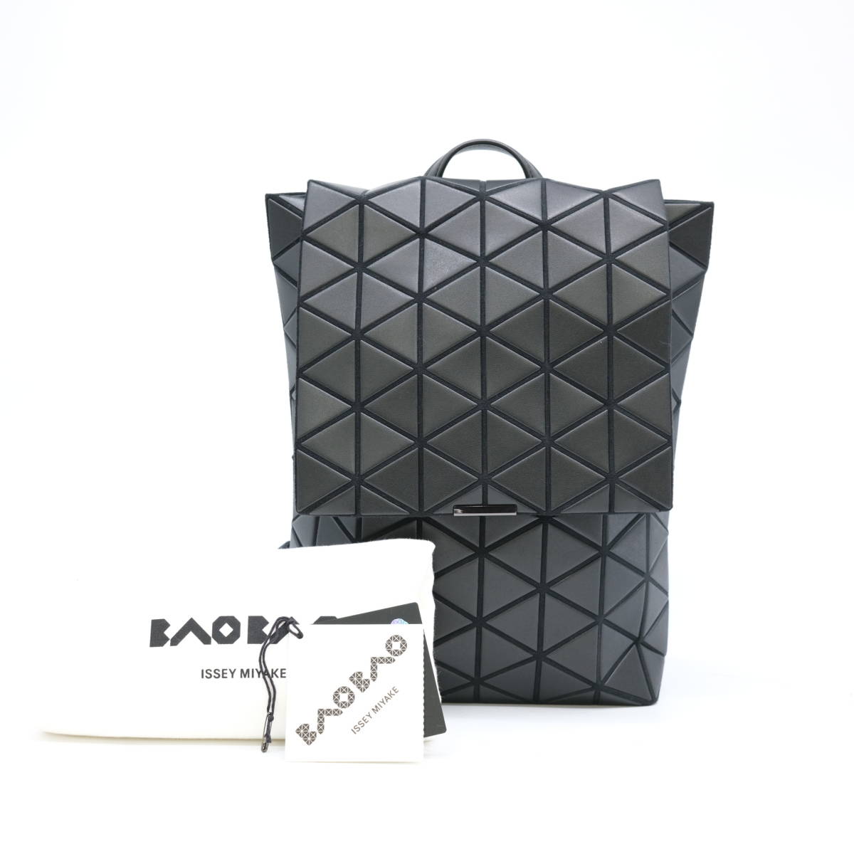 【未使用品】ISSEY MIYAKE イッセイミヤケ バオバオ リュックサック バックパック フェイクレザー ブラック 黒 BB13-AG291