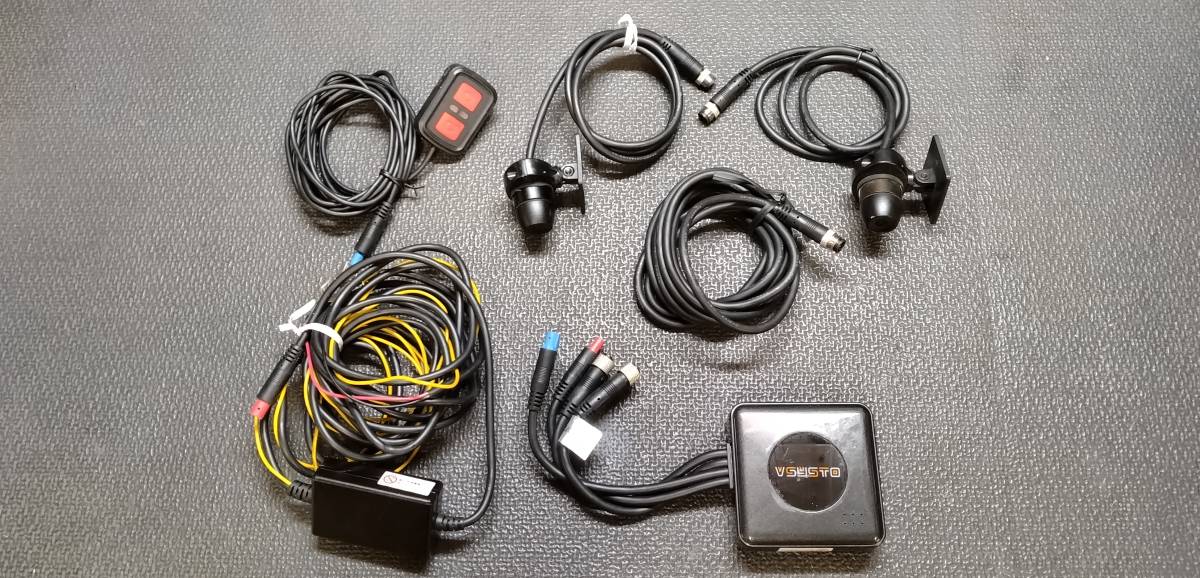 VSYSTO バイク用 2カメラ ドラレコ 中古動作品 SD無 ステー付 取説付