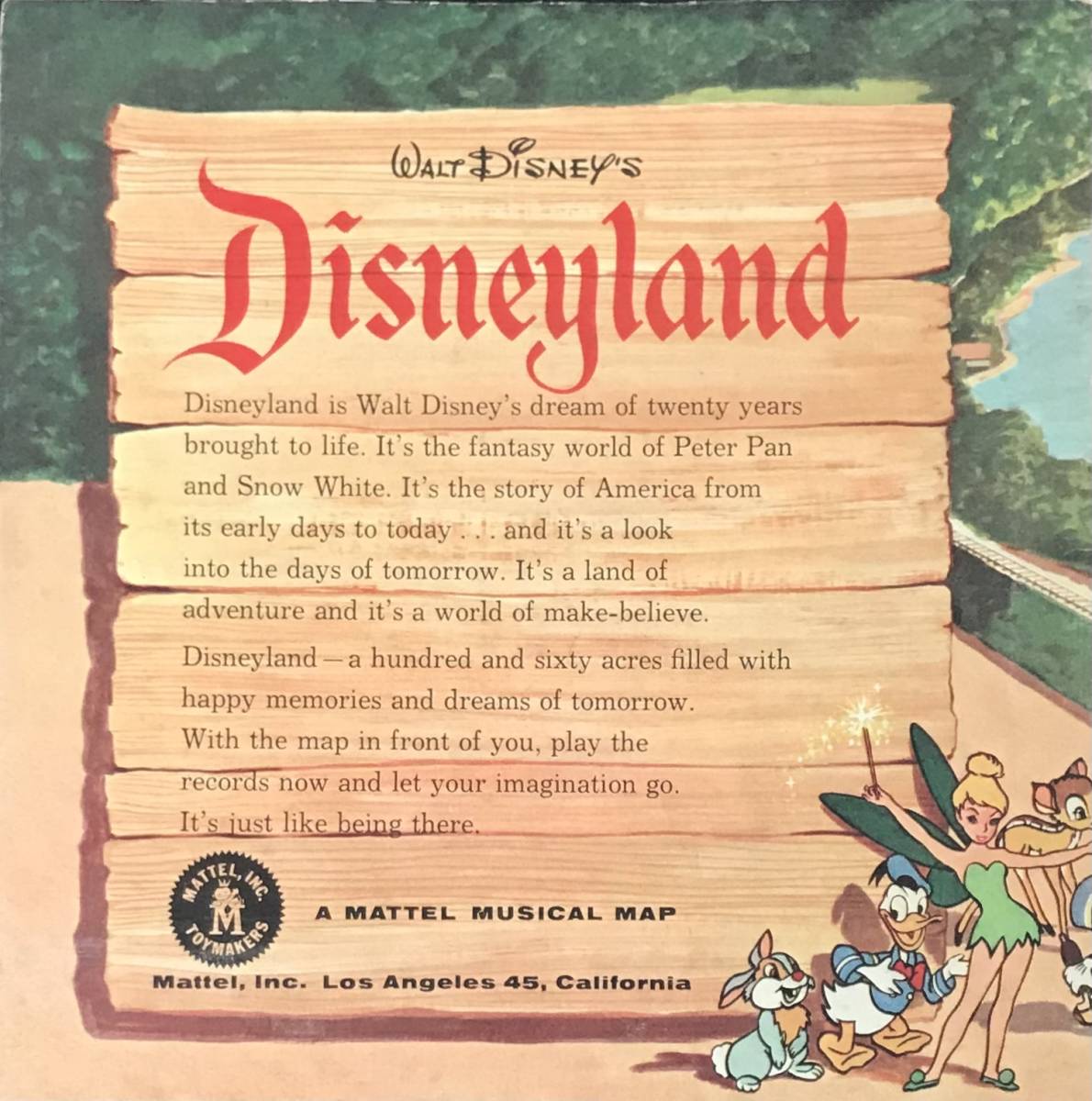 DISNEYLAND / A MATTEL MUSIC MAP / ビンテージ ディズニーランド ア マテル ミュージカルマップ 1955年 レコード