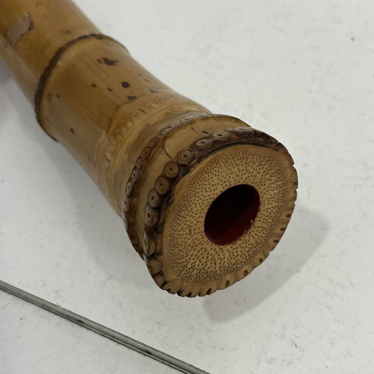 TC0404】尺八 在銘 銘あり 蒼風? 和楽器 伝統楽器 木管楽器 中継ぎ