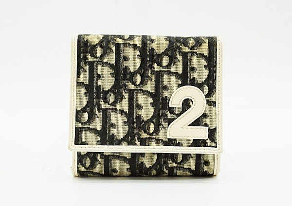 ◇【Christian Dior クリスチャン・ディオール】ヴィンテージ トロッター PVC Wホック財布