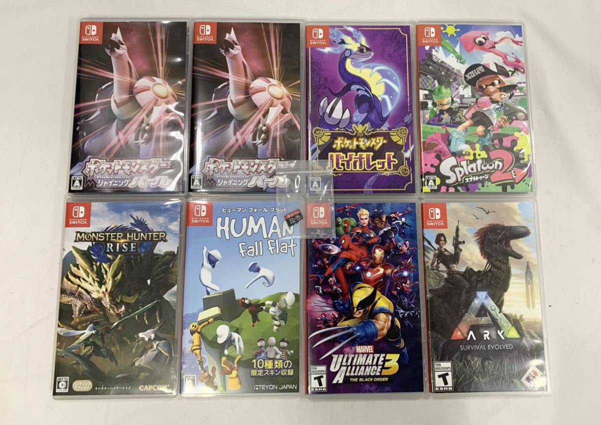 Switchソフト 8本セット ポケモン バイオレット スプラ2 モンハン 他 034/632D