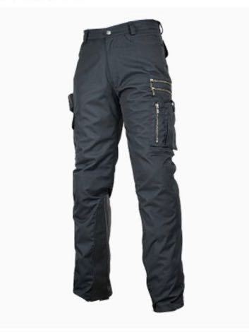 未使用 ラフアンドロード(ROUGH&ROAD) ウォーターシールドバイカーZIPパンツルーズフィット ブラック SW(24-28inch) RR7471LF(0404b3)