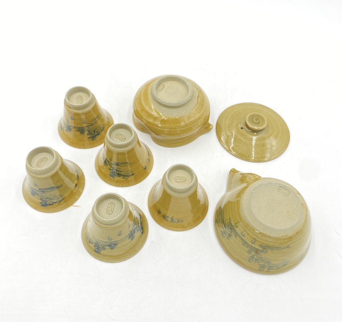 KF0275】 虫明焼 煎茶器 宝瓶 湯冷し 煎茶碗 茶器 茶道具 【公式通販】
