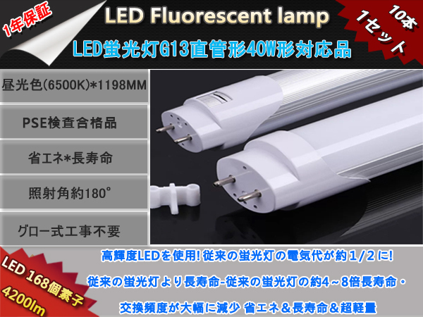 ○10本セット 1.2m直管LED蛍光灯用器具 軽量簡易型 (10)