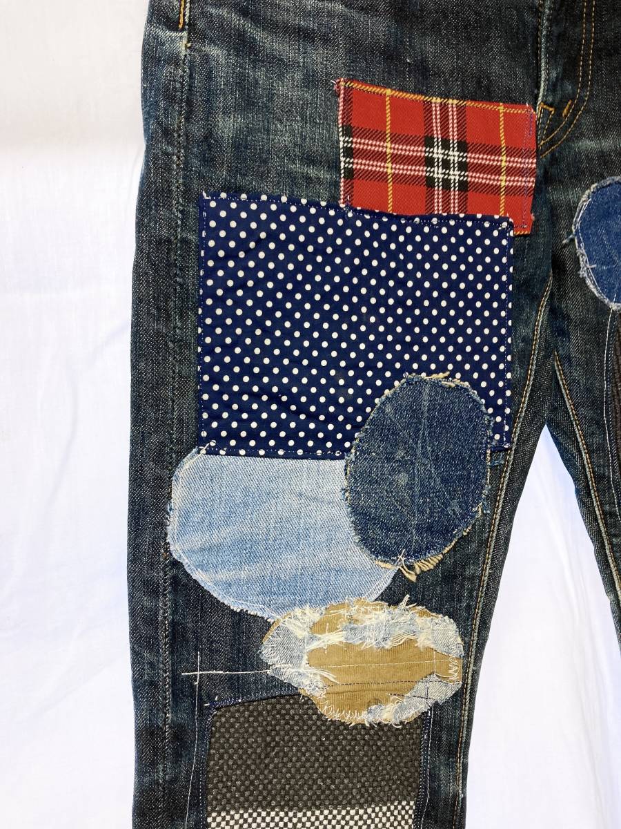 KAPITAL キャピタル パッチワークデニム 32 襤褸boro ダメージ加工