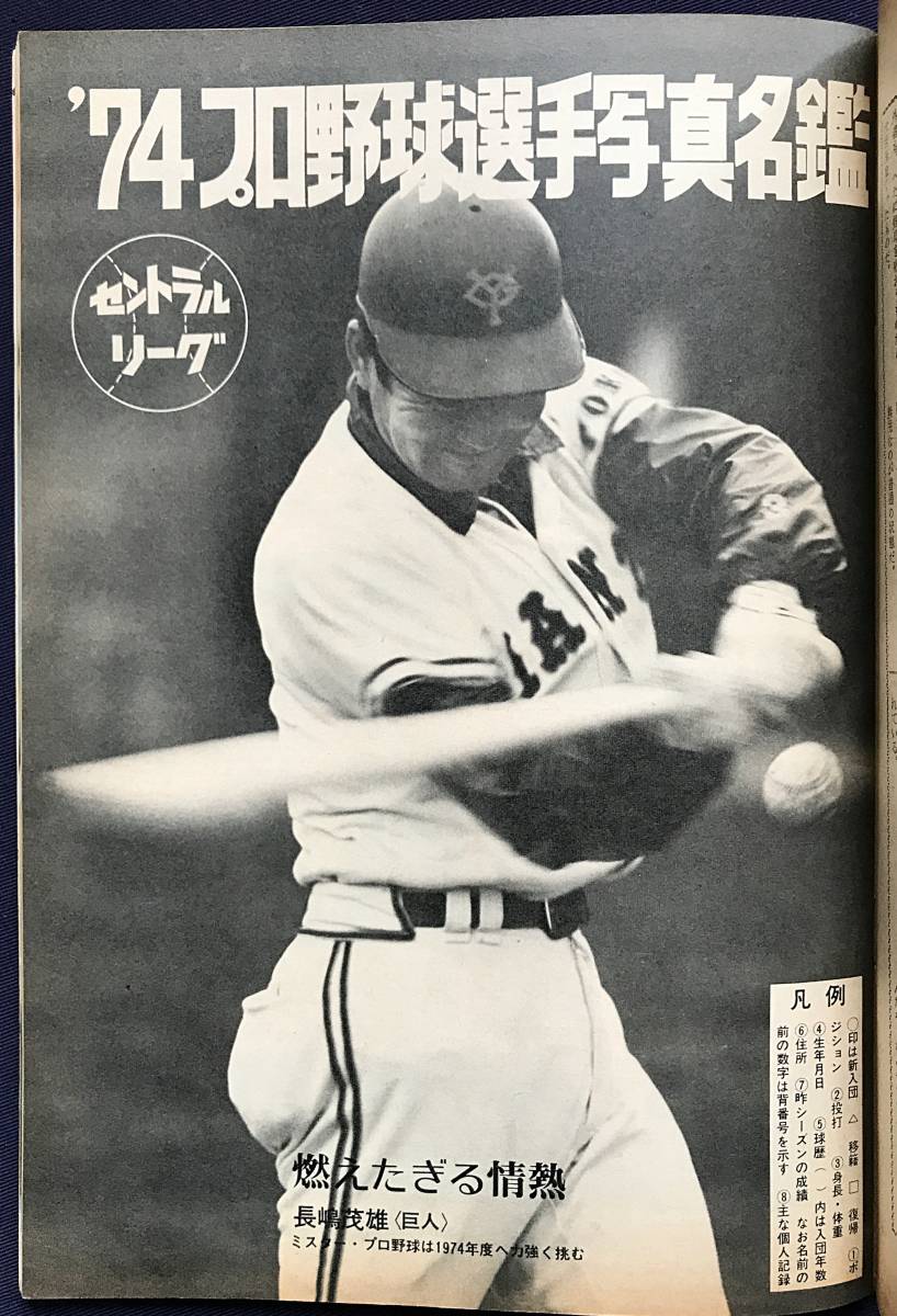 1974年 プロ野球選手名鑑 【公式通販】