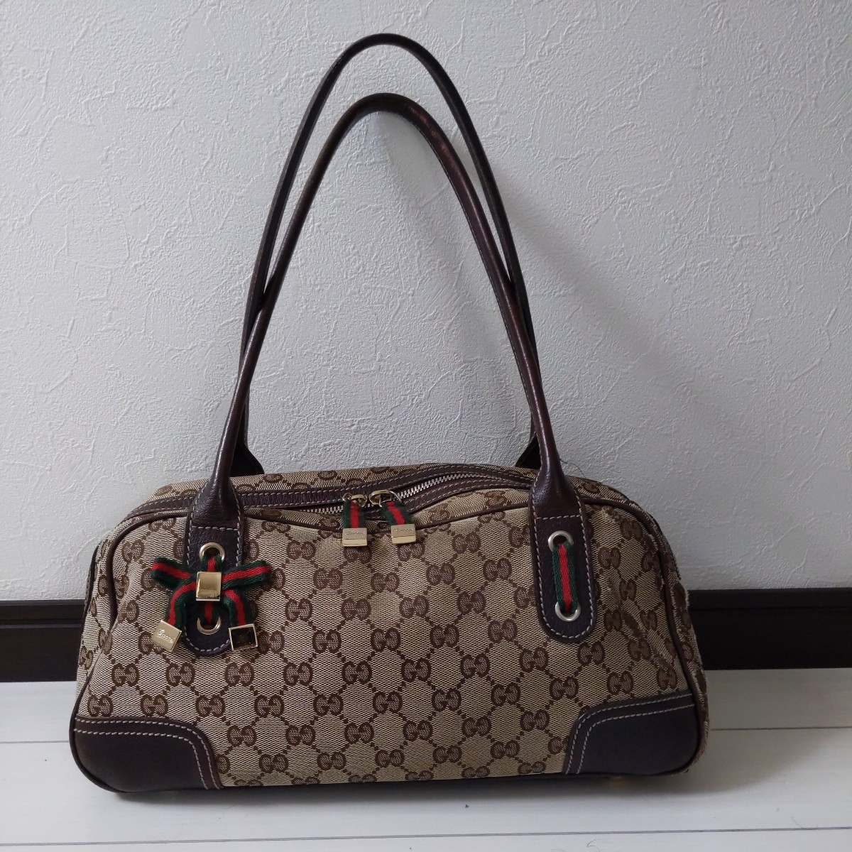 訳あり☆GUCCI グッチ プリンシー GG 柄 キャンバス シェリー