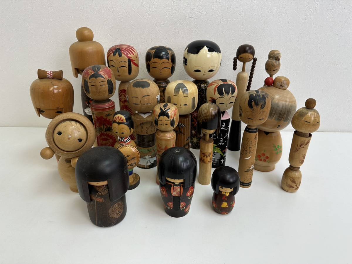 23D0412 創作 こけし まとめ セット かずを さちお 鈴木重吉 早乙女 など 日本伝統 伝統工芸品 民芸品 置物 飾り物 レトロ アンティーク