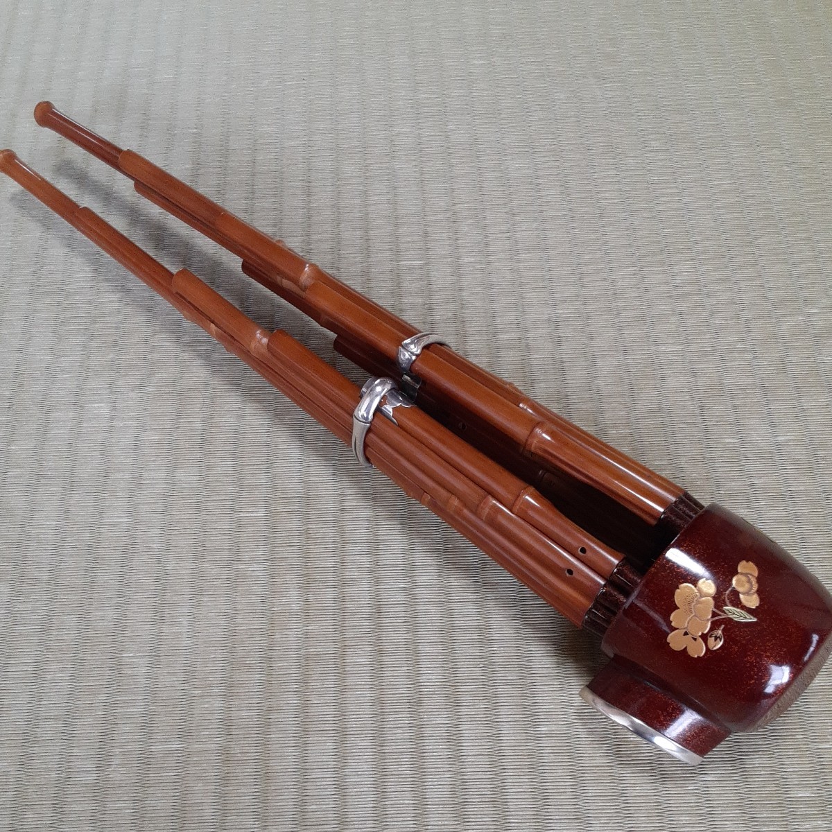 雅楽 笙 本煤竹 乱節 笙 煤竹乱節 (本管・総銀金具） | 雅楽器,笙 通販