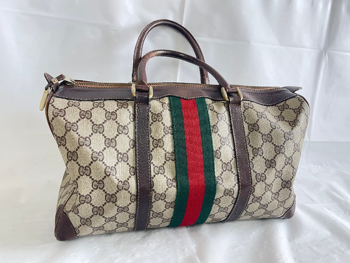 SM0504-10I ゆうパック着払い GUCCI GG柄 シェリーライン ミニボストン 