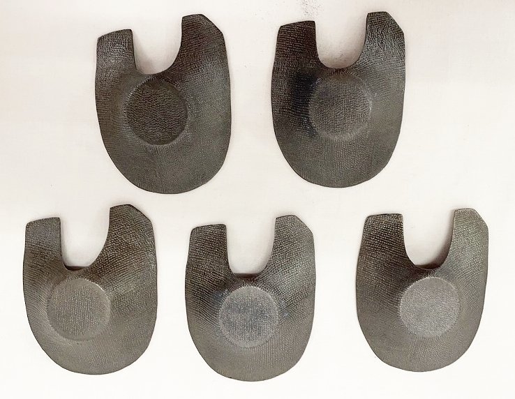 人間国宝 人間国宝 佐々木象堂作写し 鬼瓦茶托5客 黄布共