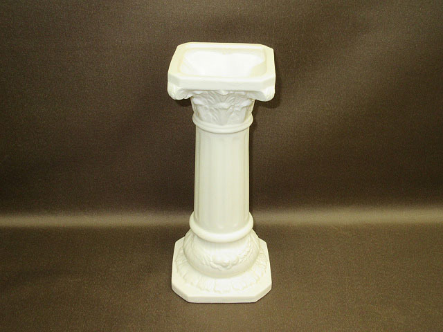 ★YC7104　GOTO CHINA　柱　花瓶　ホワイト　ギリシャ柱風　神殿　陶器製　花器　フラワーベース　オブジェ　インテリア　レトロ　送料無料