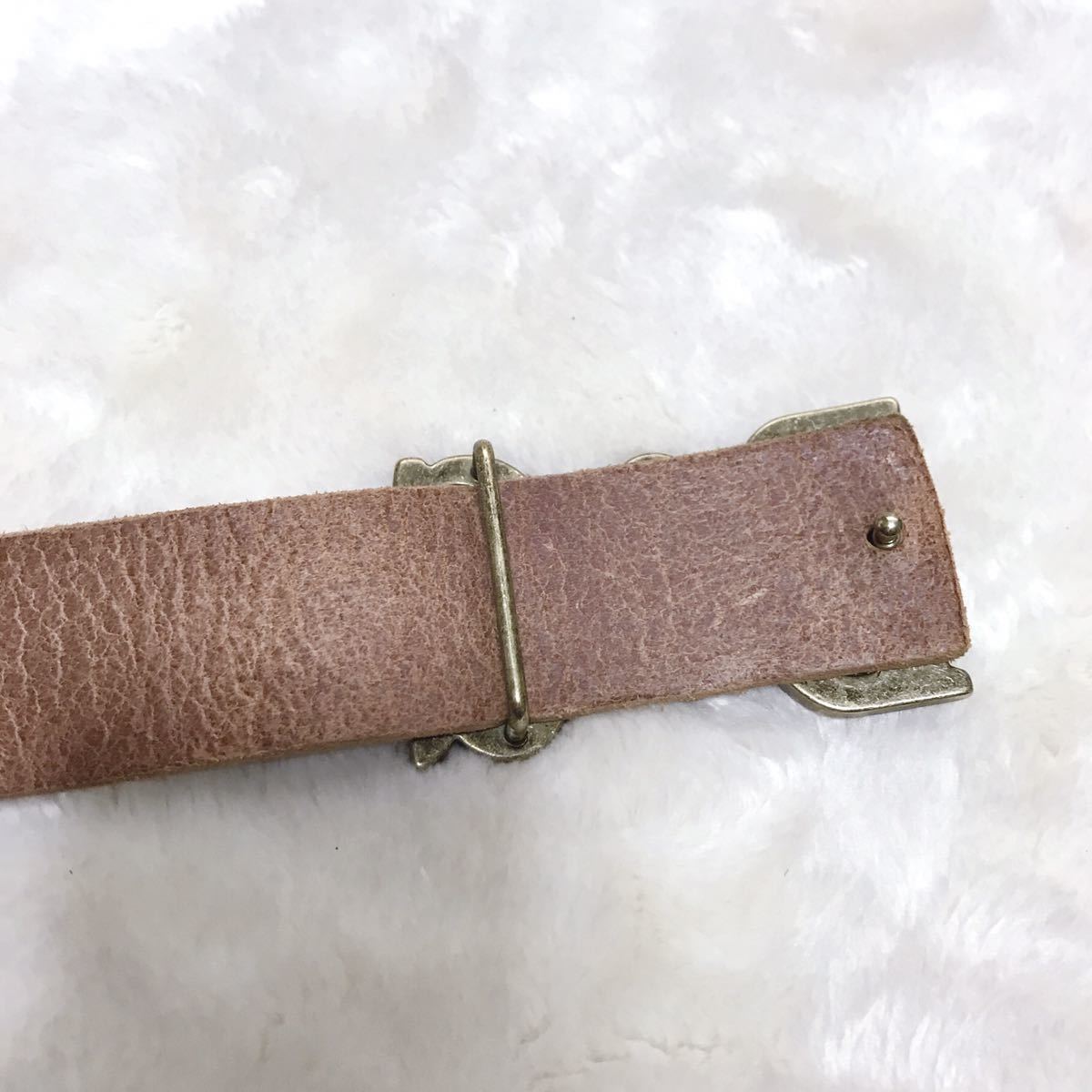 美品 ドルチェ&ガッバーナ ベルト D&G ロゴバックル レザー ブラウン DOLCE&GABBANA