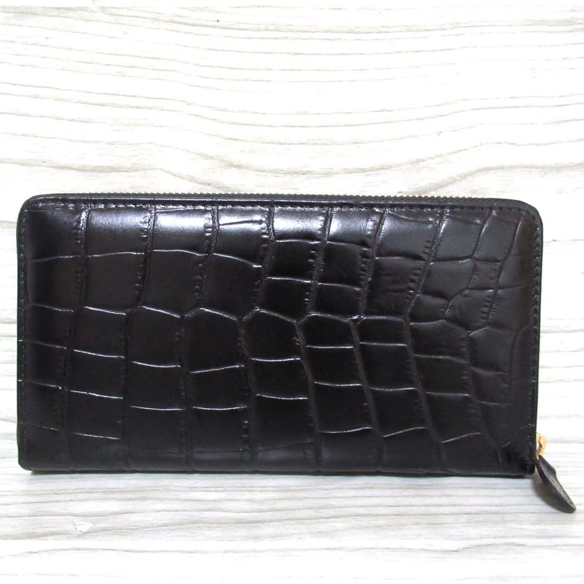 エッティンガー ETTINGER ラウンドファスナー長財布 クロコ型押し  