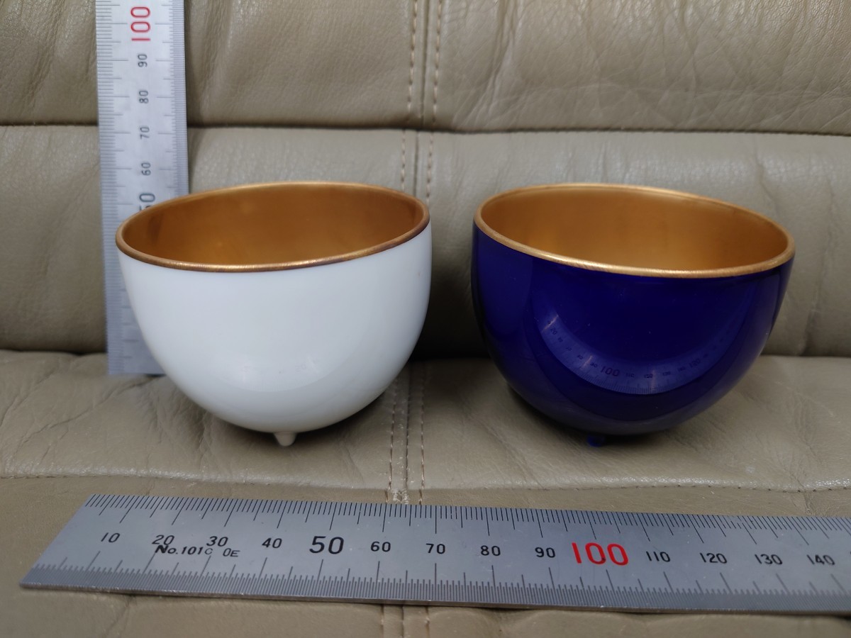 京都発 保管品 たち吉 Adam＆Eve アダム＆イブ ペアプチカップ 金彩 金 