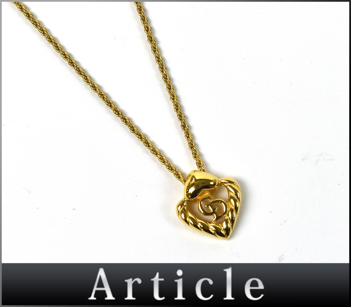 145134〇 Christian Dior ディオール ハート ペンダント ネックレス GP