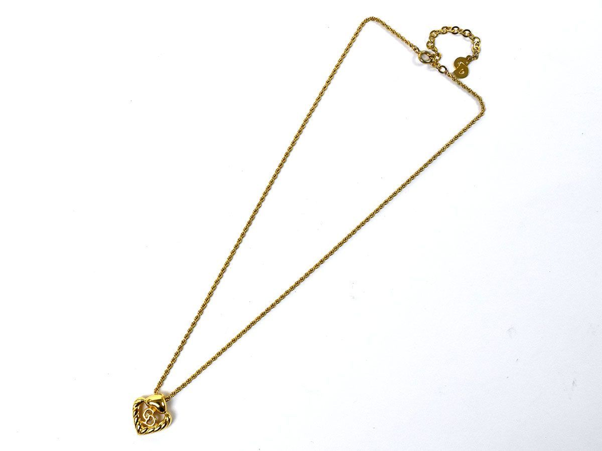 145134〇 Christian Dior ディオール ハート ペンダント ネックレス GP