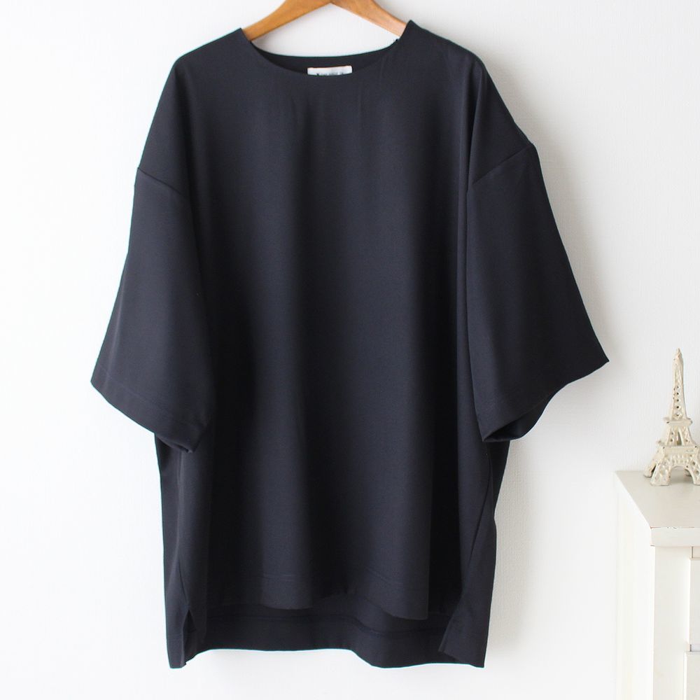 新品タケオキクチ THE SHOP TK 肩ジップ 半袖プルオーバー Lサイズ メンズ ネイビー　紺