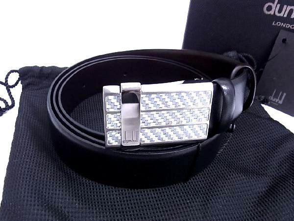■新品■未使用■ dunhill ダンヒル レザー リバーシブル ベルト ビジネス 紳士 メンズ ブラック系×ダークブラウン系 AJ3442UZ