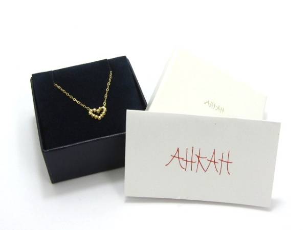 定価6万☆アーカー/AHKAH☆イマジンハートネックレスK18YGダイヤ 