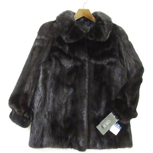 GM5774◎パールミンク MINK 最高級毛皮 レディース9 ロングコート