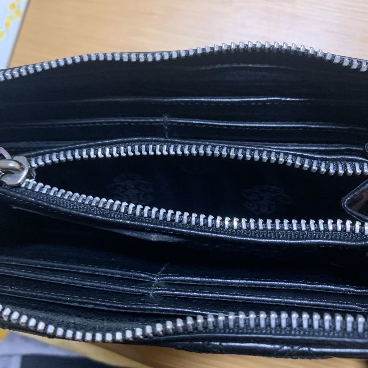 F クロムハーツ REC CHROME ZIP HEARTS - 財布 クロスパッチ ブラック 
